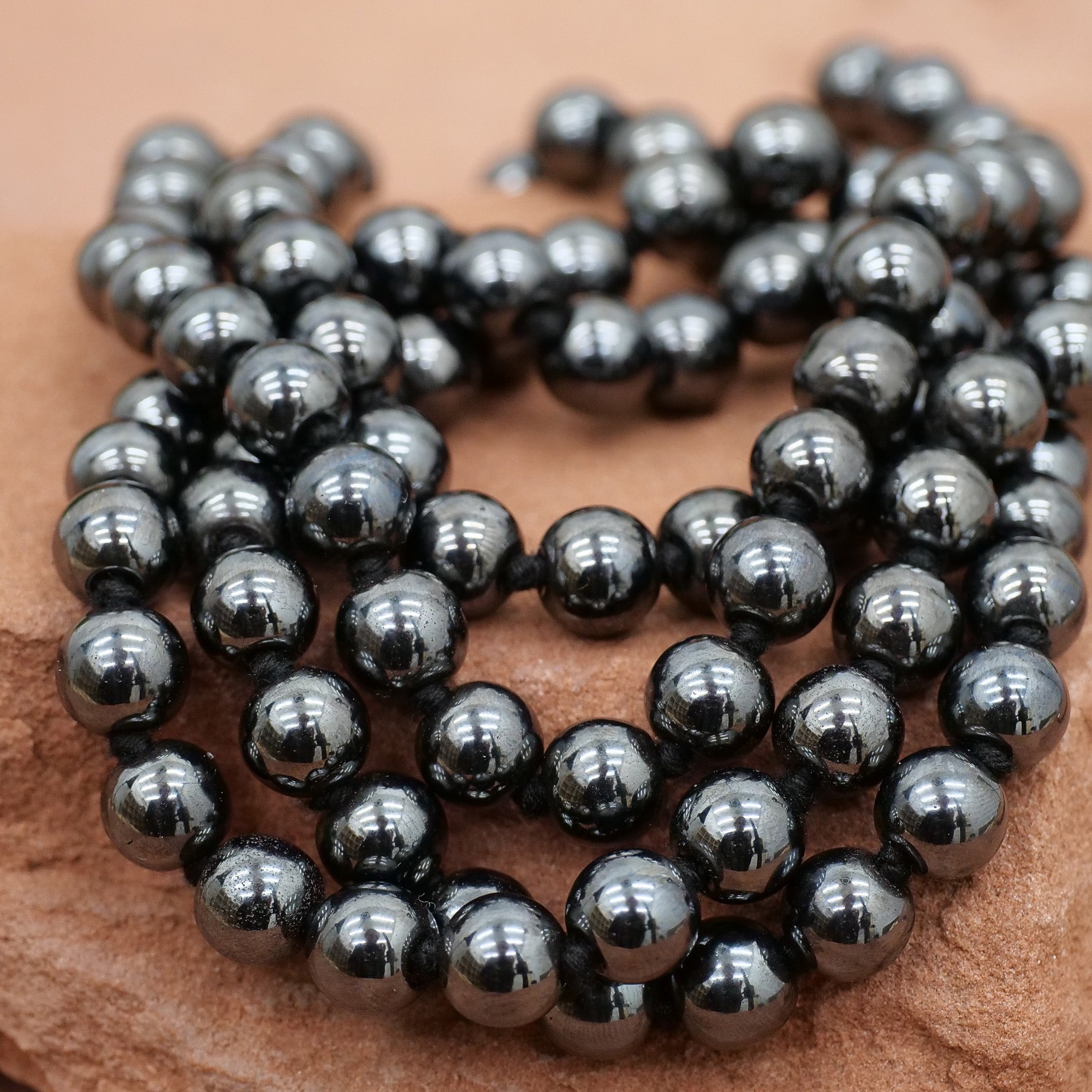 Hematite 108 Beads Mala Jewelry: Mala Namu Baru 