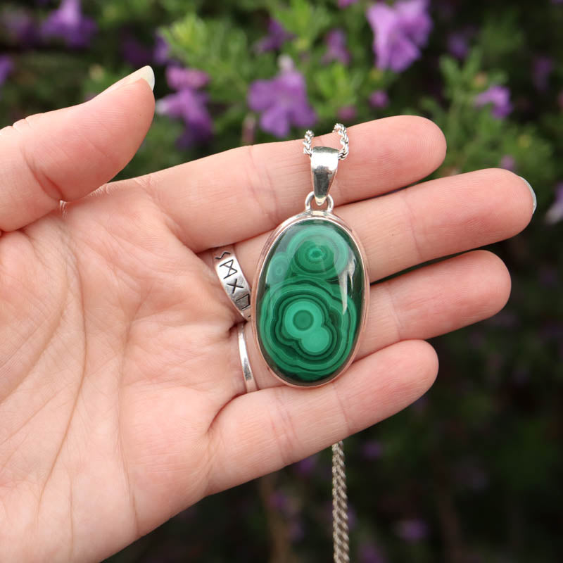 Oval Malachite Pendant