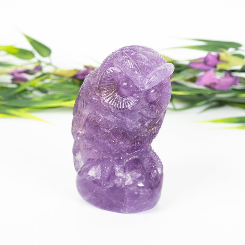 Amethyst Owl Crystal Carvings Aquarius
