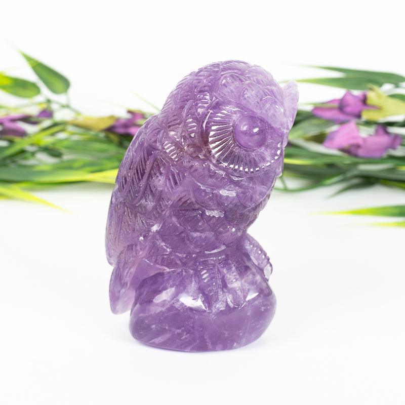 Amethyst Owl Crystal Carvings Aquarius