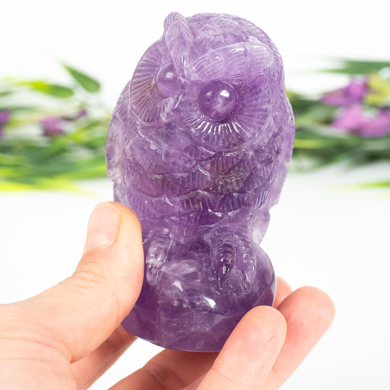 Amethyst Owl Crystal Carvings Aquarius