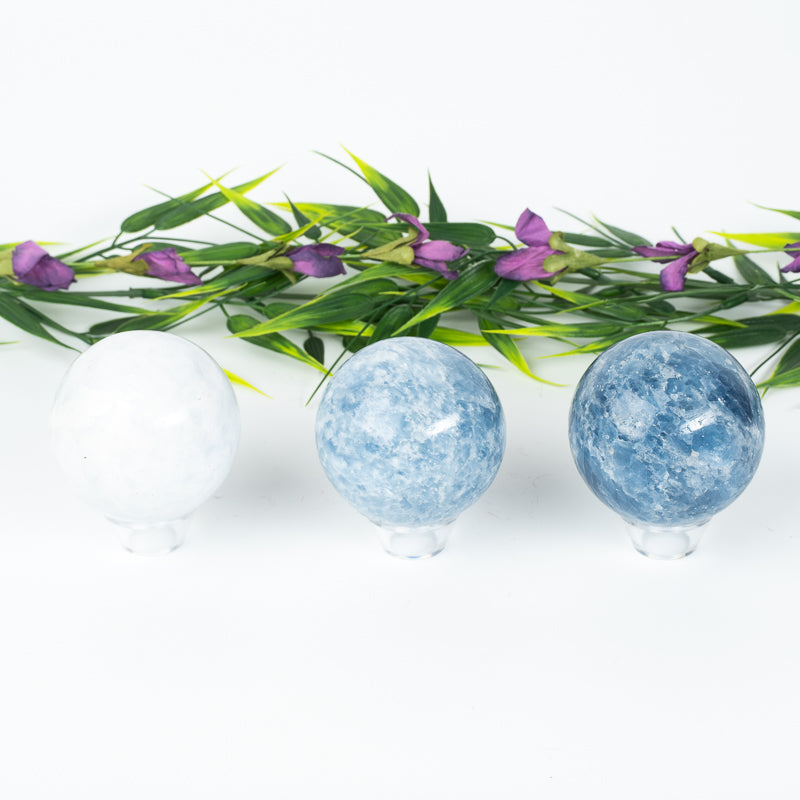 Blue Calcite Sphere Crystal Sphere Aquarius Sign