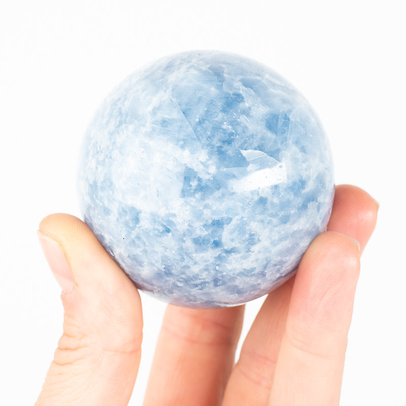 Blue Calcite Sphere Crystal Sphere Aquarius Sign