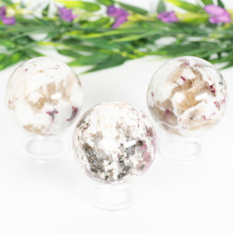 Pink Tourmaline in Quartz Sphere Crystal Sphere Crystal Magic