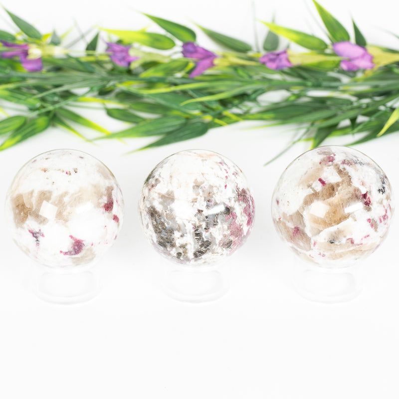 Pink Tourmaline in Quartz Sphere Crystal Sphere Crystal Magic