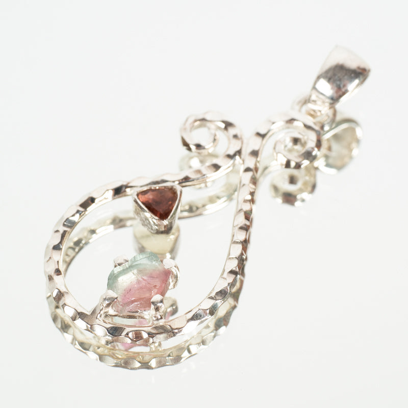 Watermelon Tourmaline Pendant with Pink Tourmaline Jewelry: Pendant Starborn Creations