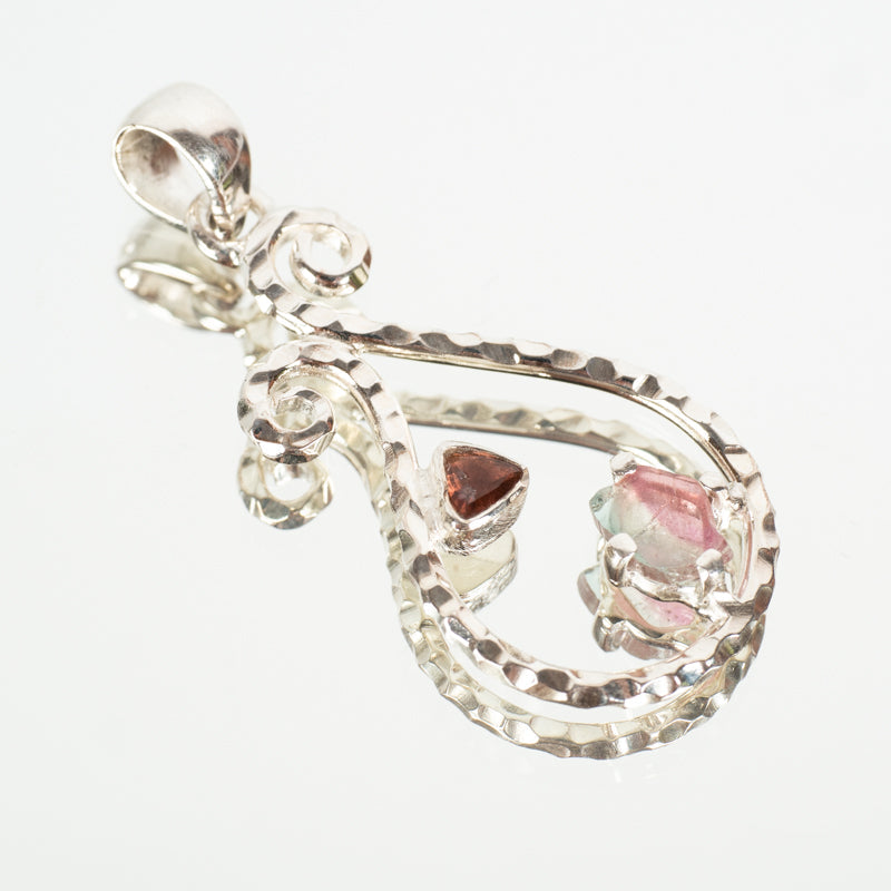 Watermelon Tourmaline Pendant with Pink Tourmaline Jewelry: Pendant Starborn Creations