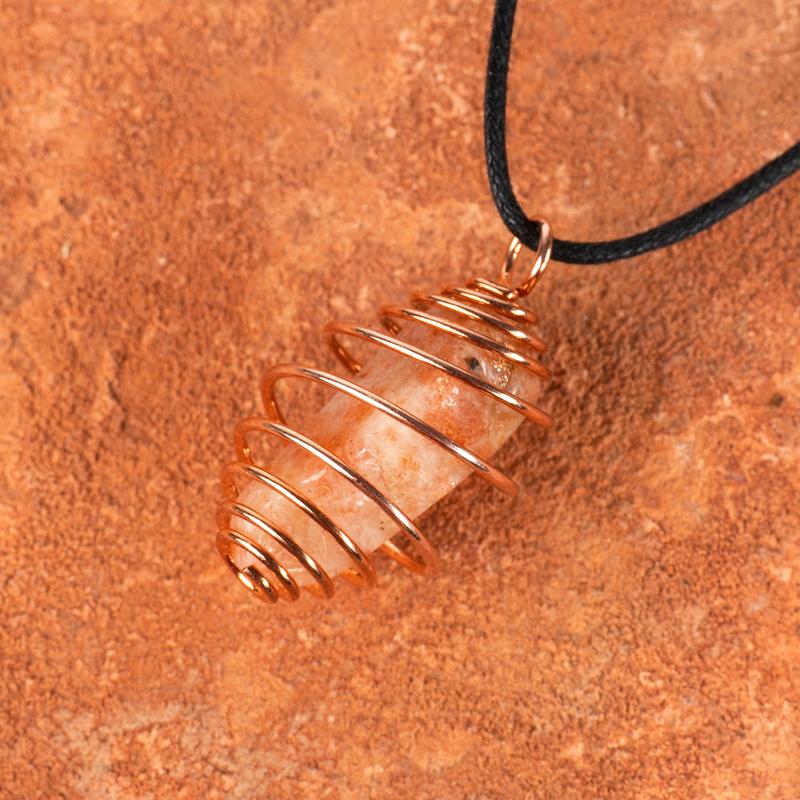 Looped Wire Wrapped Crystal Cage Gifts & Decor Crystal Magic online Small Copper