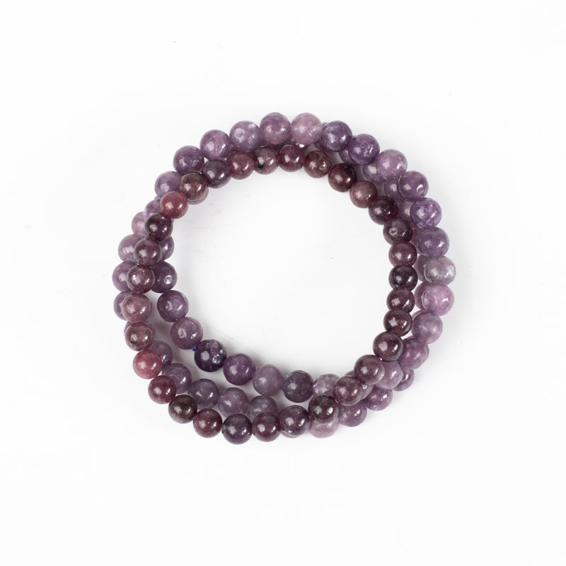 Lepidolite Bracelet Jewelry: Bracelet Milk and Honey 6mm - Dark
