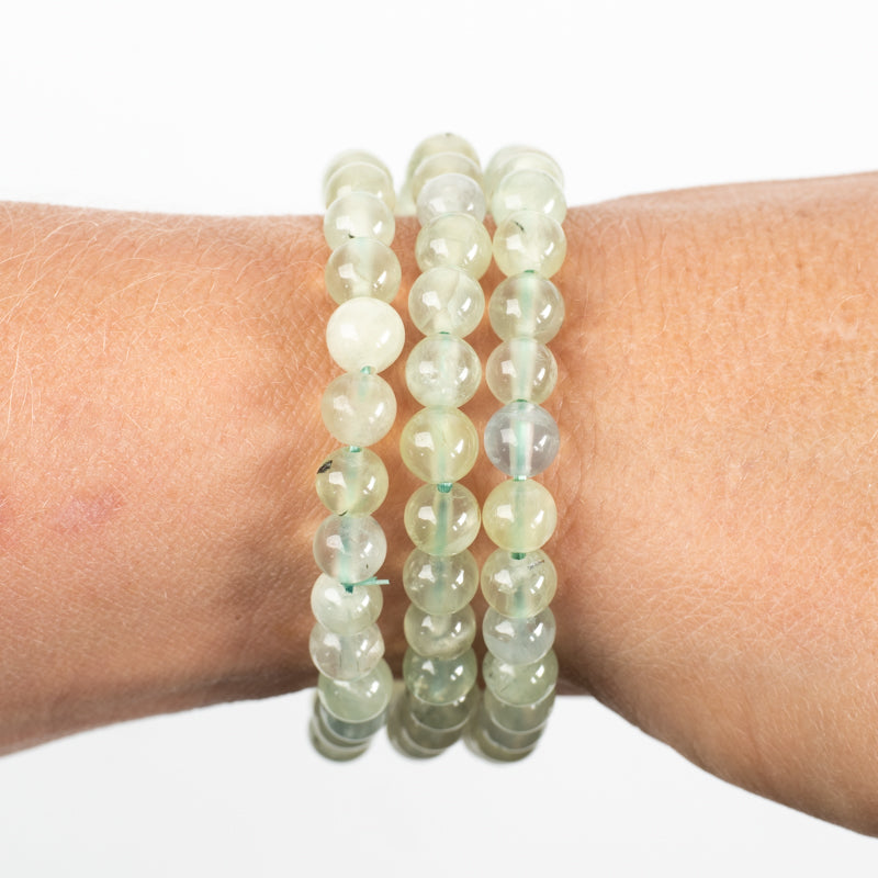 Epidote & Prehnite Bracelet Jewelry: Bracelet Milk and Honey 6mm 