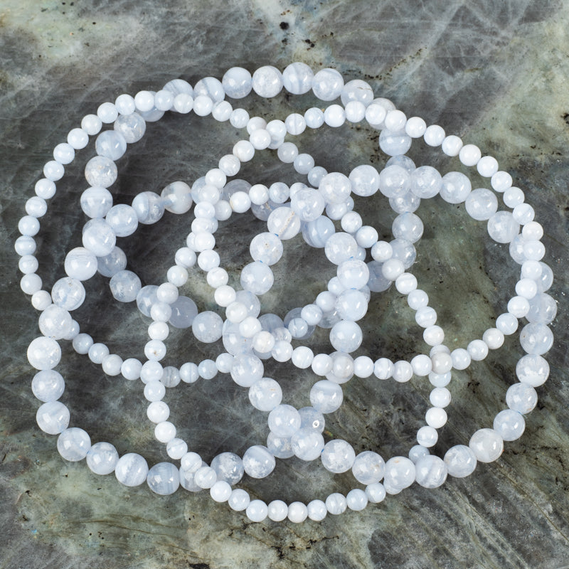 Blue Lace Agate Bracelet Jewelry: Bracelet Milk and Honey