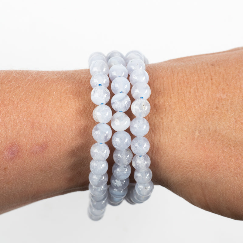 Blue Lace Agate Bracelet Jewelry: Bracelet Milk and Honey 6mm