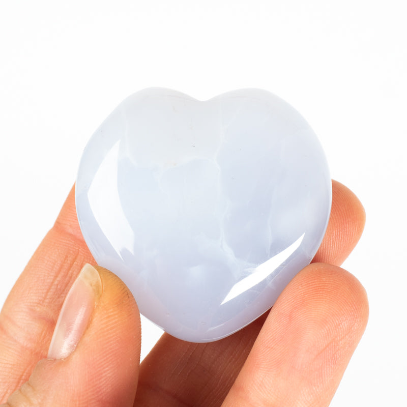 Blue Chalcedony Heart Crystal Sphere Cancer Sign