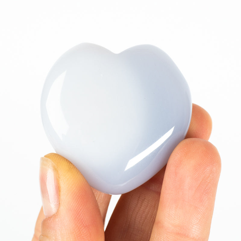 Blue Chalcedony Heart Crystal Sphere Cancer Sign