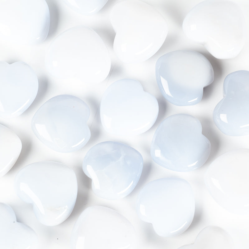 Blue Chalcedony Heart Crystal Sphere Cancer Sign