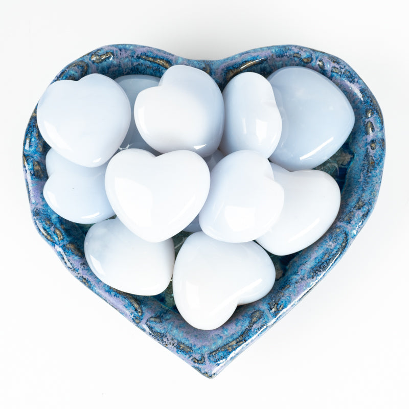 Blue Chalcedony Heart Crystal Sphere Cancer Sign