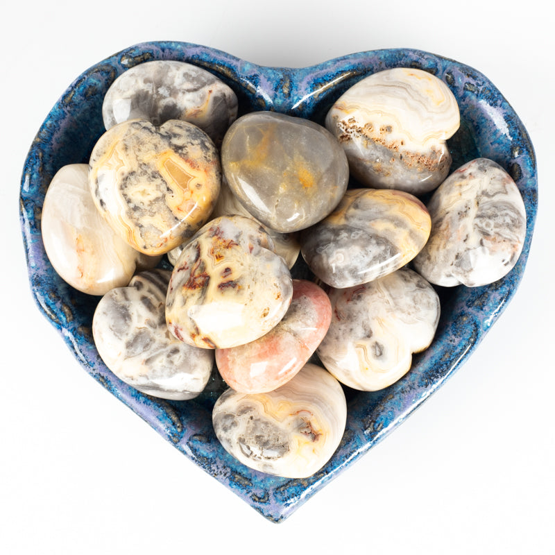 Crazy Lace Agate Heart Crystal Heart Aries