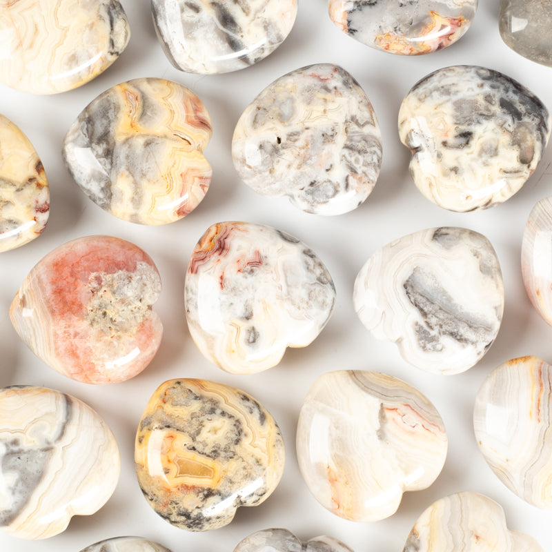 Crazy Lace Agate Heart Crystal Heart Aries