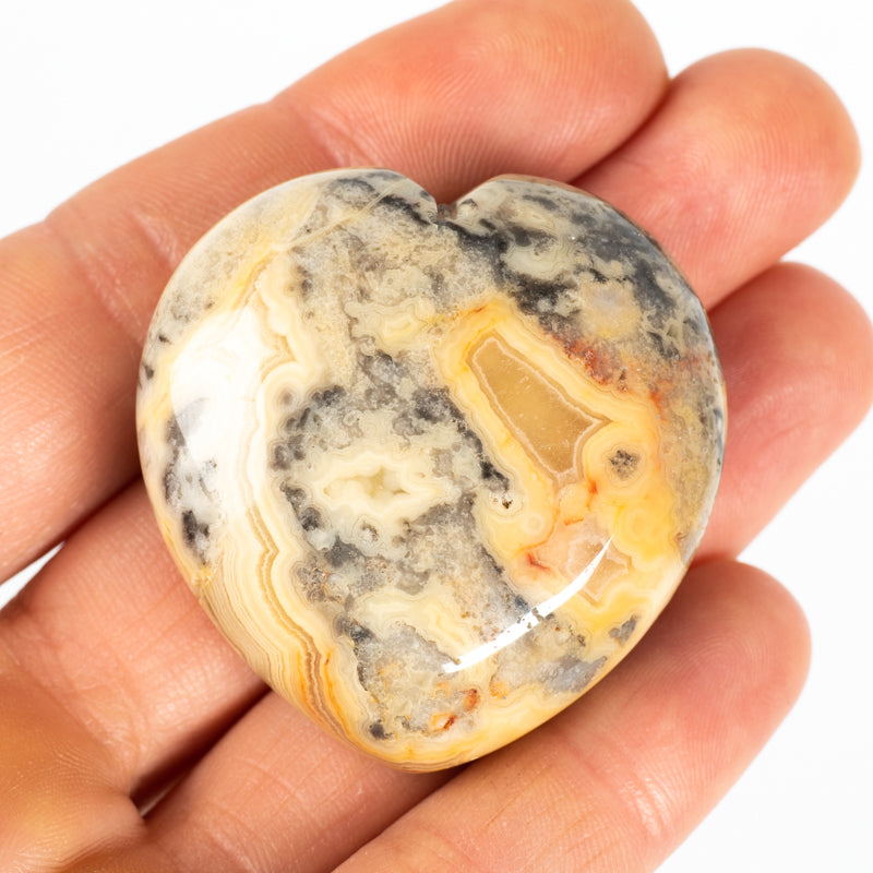 Crazy Lace Agate Heart Crystal Heart Aries