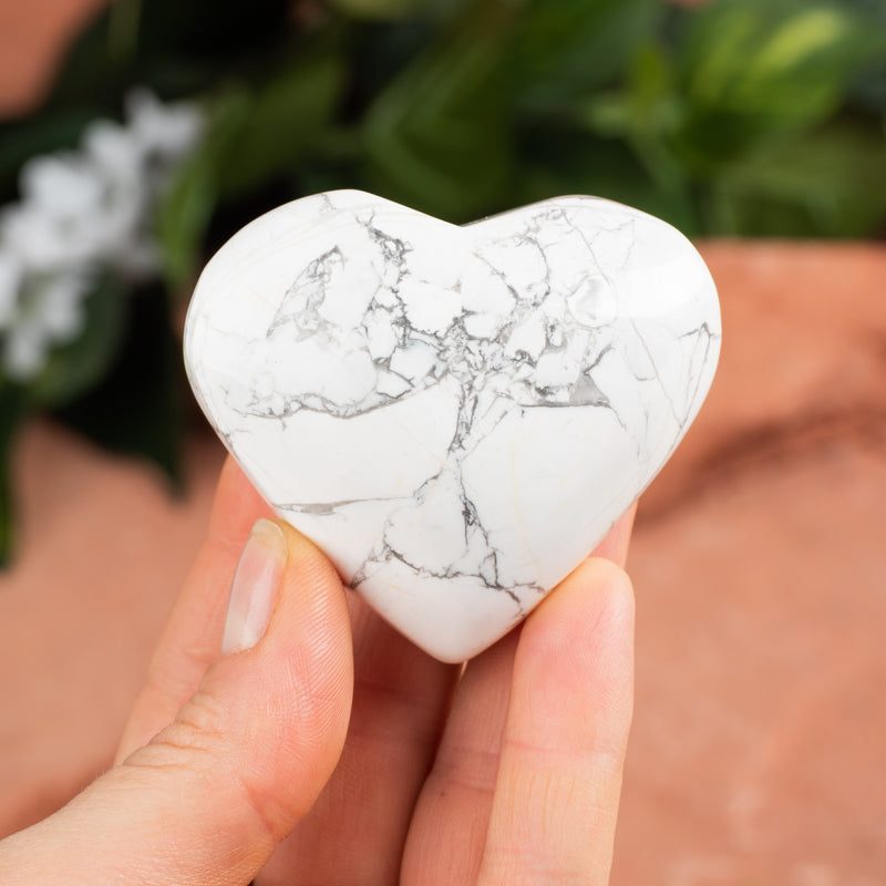 Howlite Heart Crystal Heart Crystal Magic Large