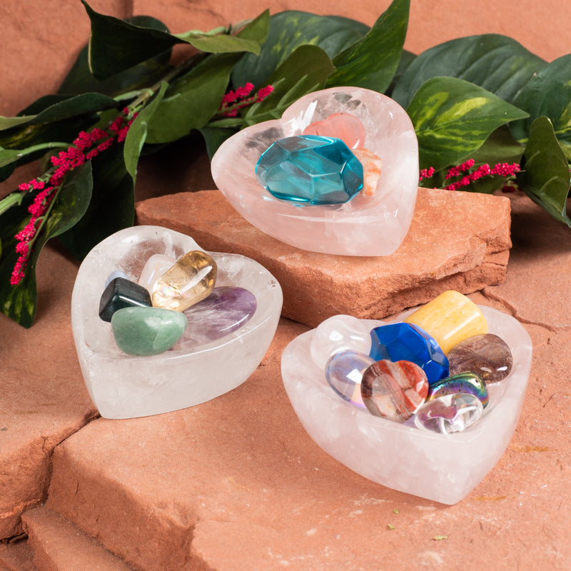 Rose Quartz Heart Bowl Crystal Bowl Crystal Magic online