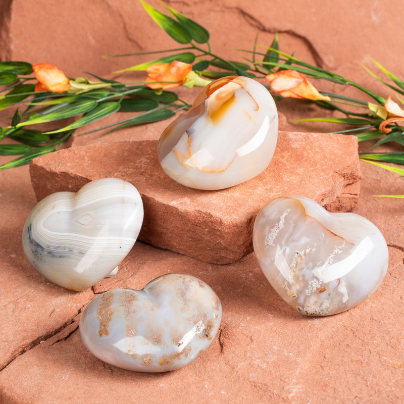 White Dyed Agate Heart Crystal Heart Crystal Magic online