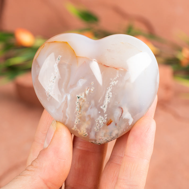 White Dyed Agate Heart Crystal Heart Crystal Magic online