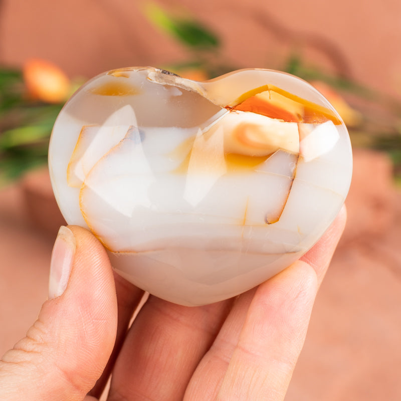 White Dyed Agate Heart Crystal Heart Crystal Magic online
