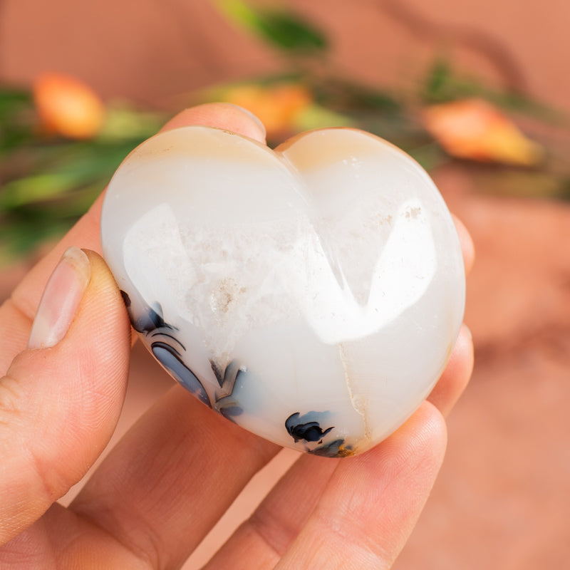 White Dyed Agate Heart Crystal Heart Crystal Magic online