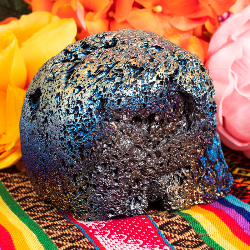 Rainbow Aura Lava Rock Skull Crystal Skull Crystal Magic