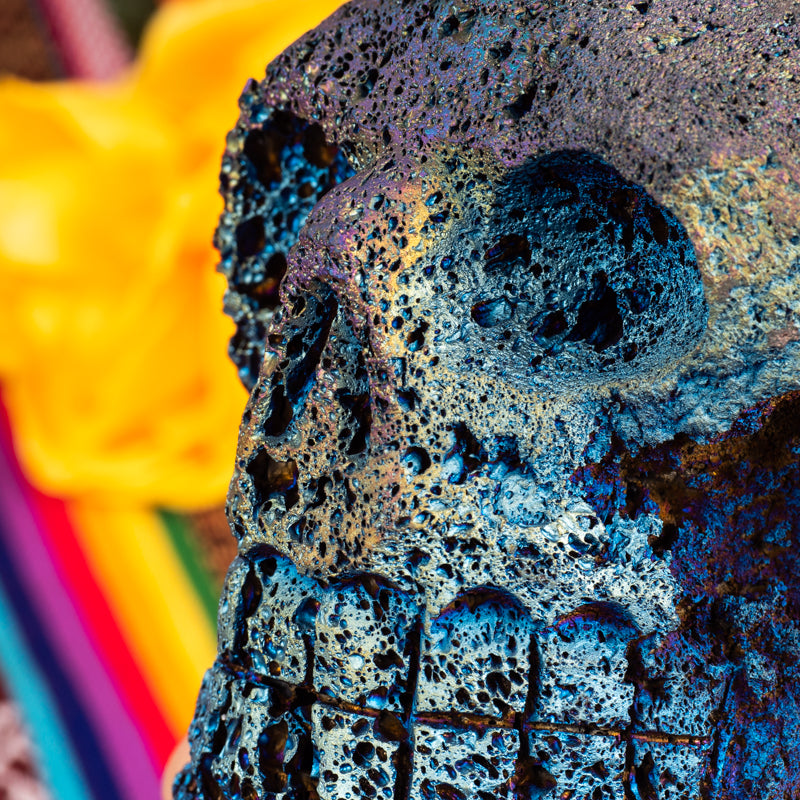 Rainbow Aura Lava Rock Skull Crystal Skull Crystal Magic