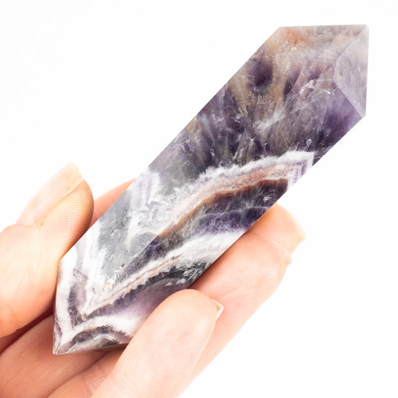 Double Terminated Chevron Amethyst Point Crystal Point Aquarius Large 