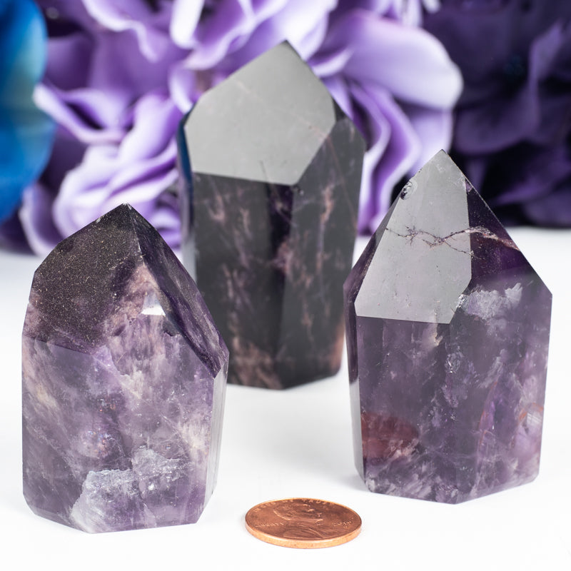 Dark Amethyst Natural Point Crystal Point Aquarius