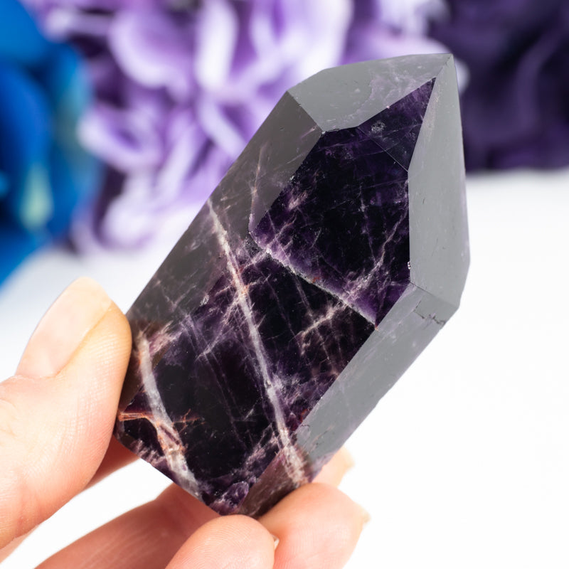 Dark Amethyst Natural Point Crystal Point Aquarius Large