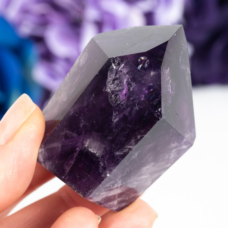Dark Amethyst Natural Point Crystal Point Aquarius