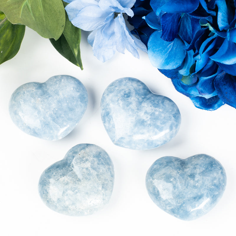 Blue Calcite Heart Crystal Heart Aquarius Sign