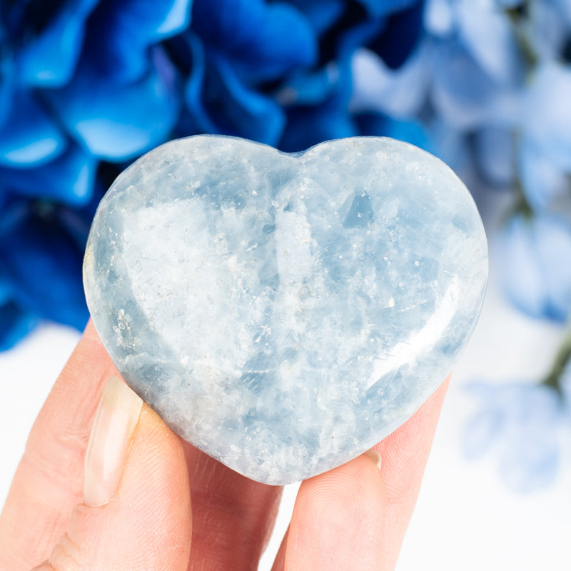 Blue Calcite Heart Crystal Heart Aquarius Sign