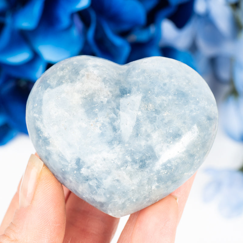 Blue Calcite Heart Crystal Heart Aquarius Sign