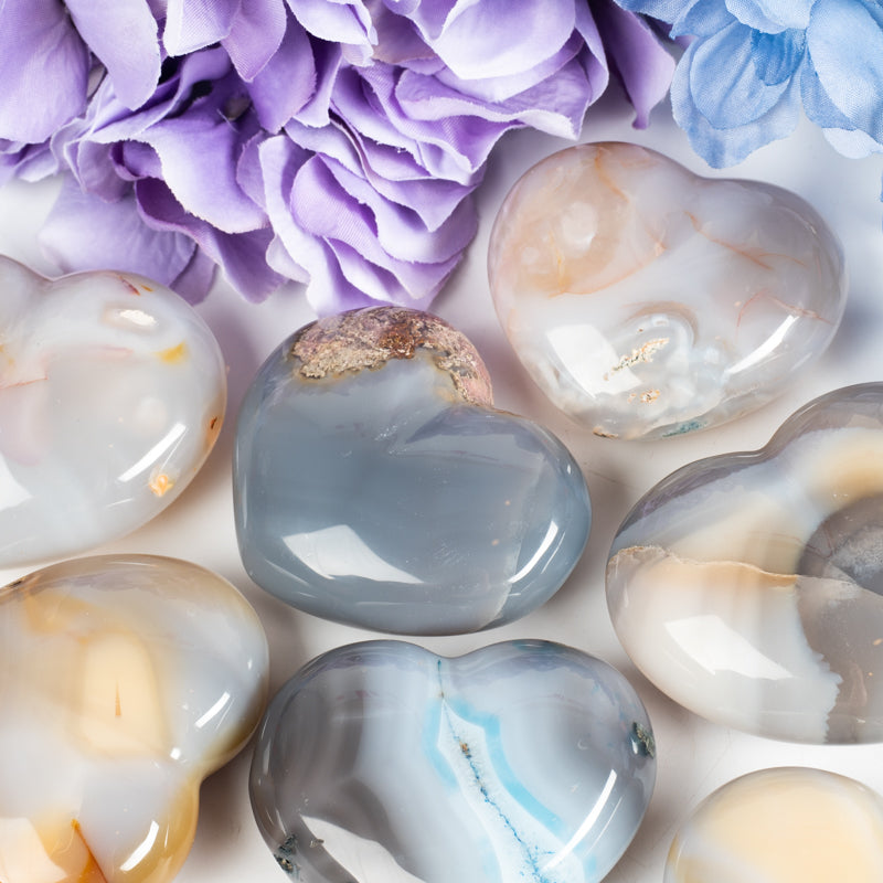 Grey Dyed Agate Heart Crystal Heart Crystal Magic online