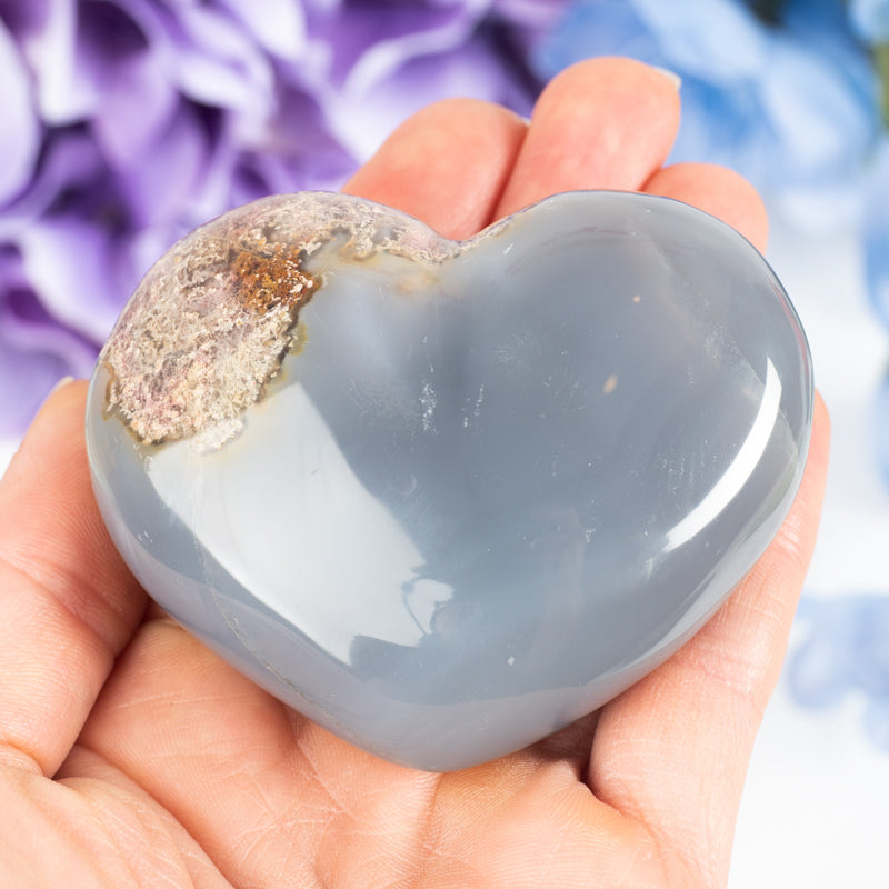 Grey Dyed Agate Heart Crystal Heart Crystal Magic online