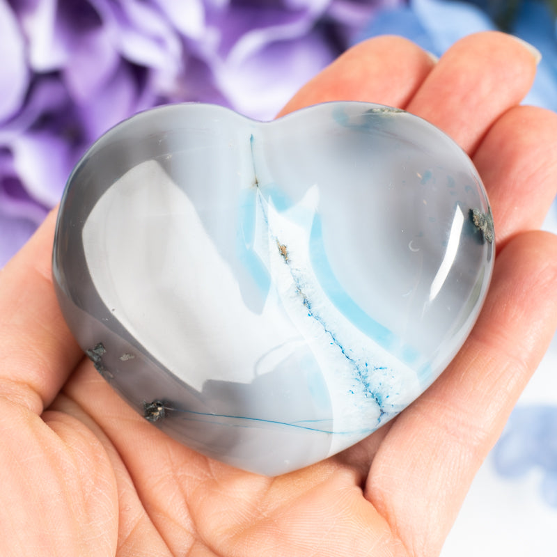 Grey Dyed Agate Heart Crystal Heart Crystal Magic online