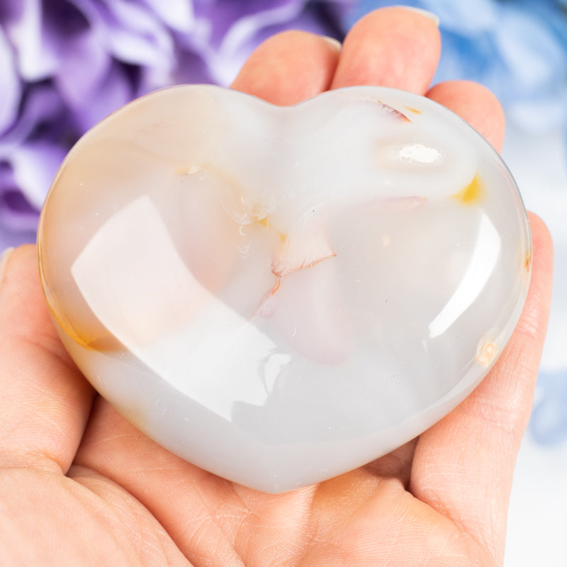 Grey Dyed Agate Heart Crystal Heart Crystal Magic online