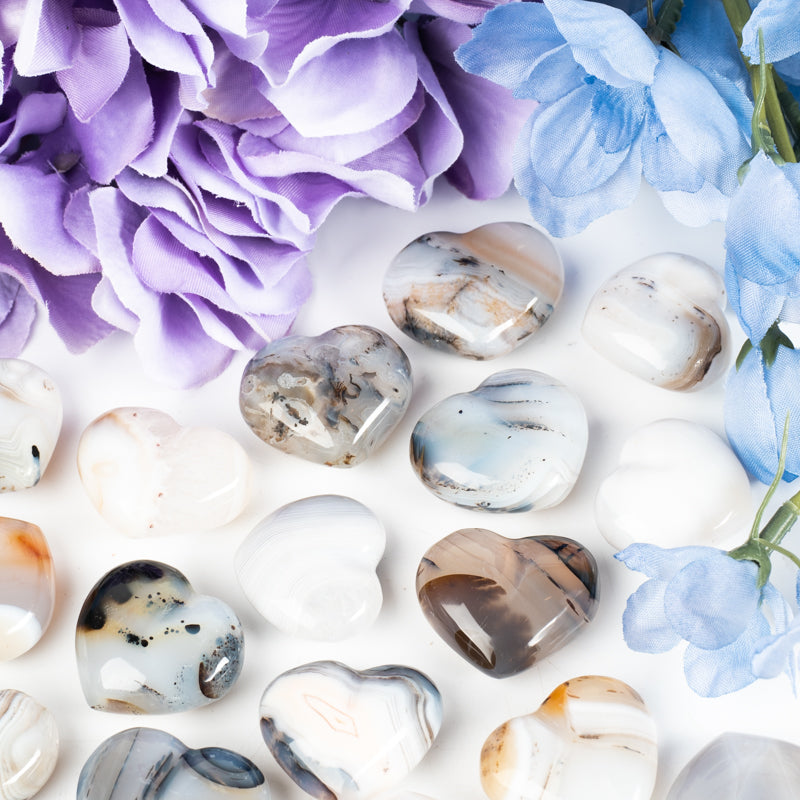 Gray Banded Agate Heart Crystal Heart Crystal Magic online
