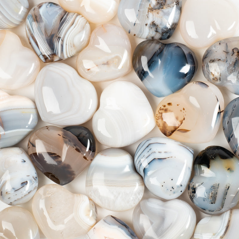 Gray Banded Agate Heart Crystal Heart Crystal Magic online