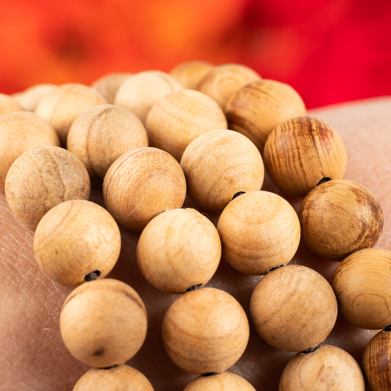 Cypress Wood Wrist Mala Jewelry: Mala Namu Baru