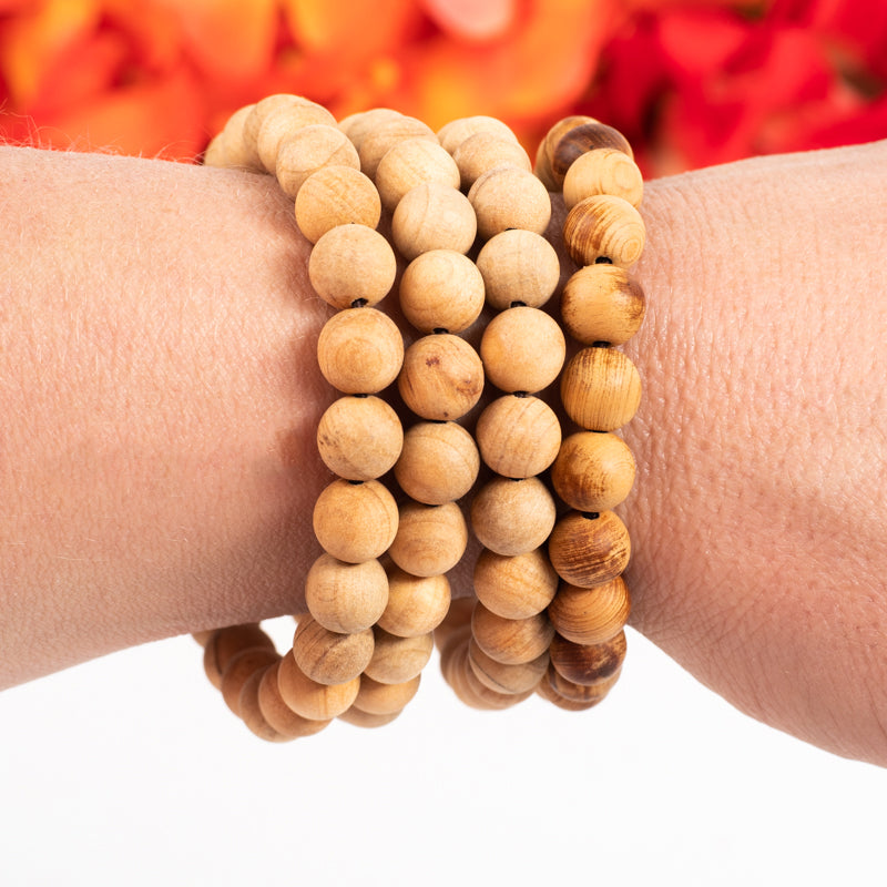 Cypress Wood Wrist Mala Jewelry: Mala Namu Baru