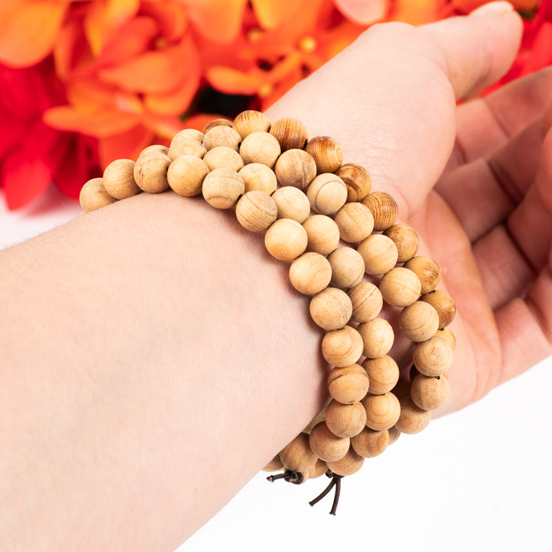 Cypress Wood Wrist Mala Jewelry: Mala Namu Baru