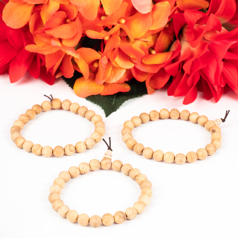 Cypress Wood Wrist Mala Jewelry: Mala Namu Baru