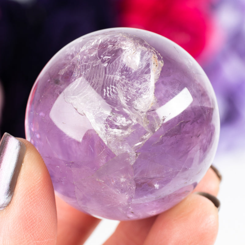 Amethyst Sphere Crystal Carvings Aquarius