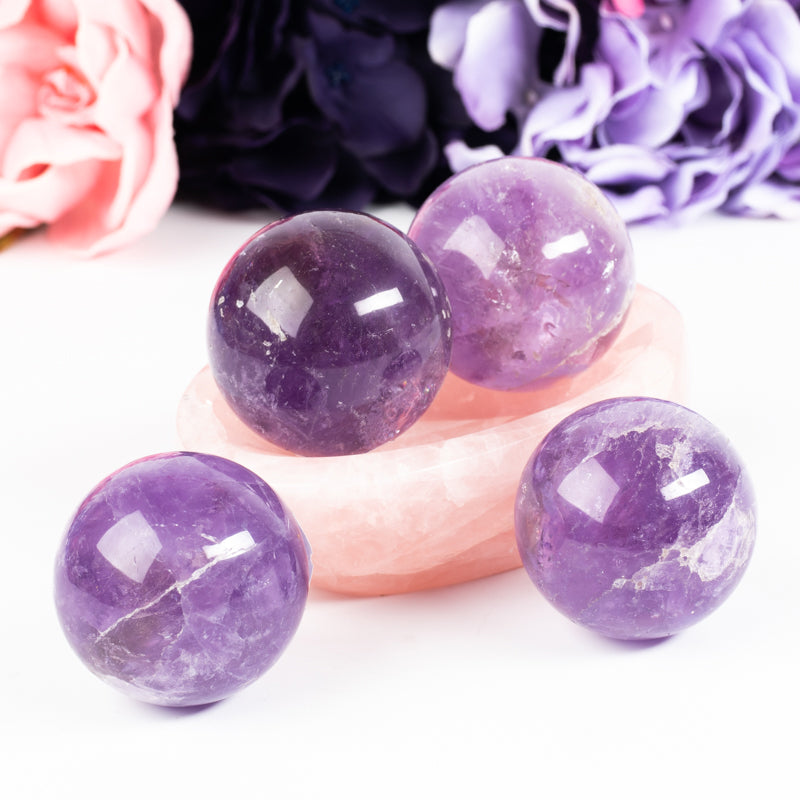Amethyst Sphere Crystal Carvings Aquarius